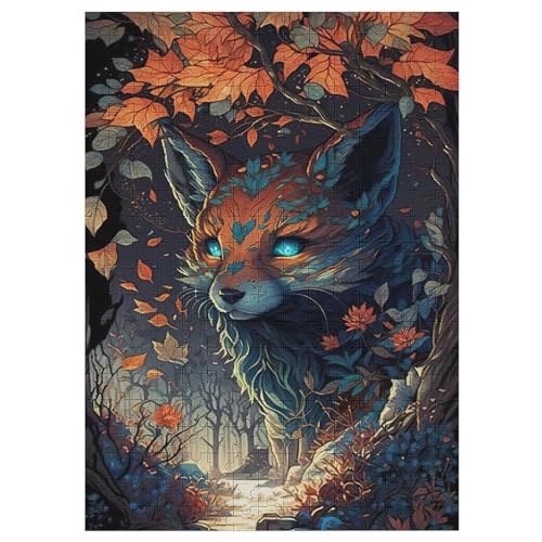 Fuchs Holzpuzzle 300 Teile, Knobelspiele Für Erwachsene, Teenager, Puzzles Unmögliche - Kinder Puzzle Zimmer Deko 42×30cm von AAPZY