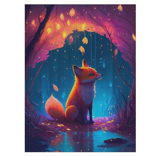 Fuchs Puzzle Für Erwachsene 500 Teile Premium 100% Recyceltes Brett Zum Lernen, Lernspielzeug, Familienspiele Kinder Holzpuzzle （55×41cm） von AAPZY