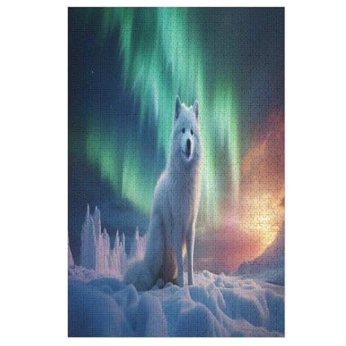 Für Erwachsene 1000-Teiliges Arctic Fuchs -Puzzle, Holzbrett-Puzzle, Puzzle Für Kinder, Geschenke, （78×53cm） von AAPZY