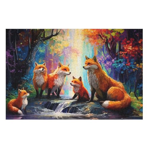 Für Erwachsene 1000-Teiliges Fuchs -Puzzle, Holzbrett-Puzzle, Puzzle Für Kinder, Geschenke, （75×50cm） von AAPZY