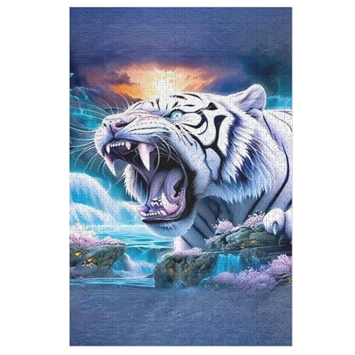 Für Erwachsene 1000-Teiliges Tiger -Puzzle, Holzbrett-Puzzle, Puzzle Für Kinder, Geschenke, 78×53cm von AAPZY