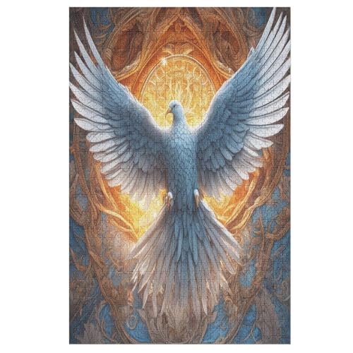 Für Erwachsene 1000-Teiliges süßer Vogel -Puzzle, Holzbrett-Puzzle, Puzzle Für Kinder, Geschenke, （78×53cm） von AAPZY