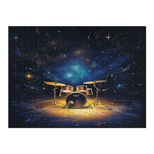 Für Erwachsene 500-Teiliges galaktisch Trommeln -Puzzle, Holzbrett-Puzzle, Puzzle Für Kinder, Geschenke, （52×38cm） von AAPZY