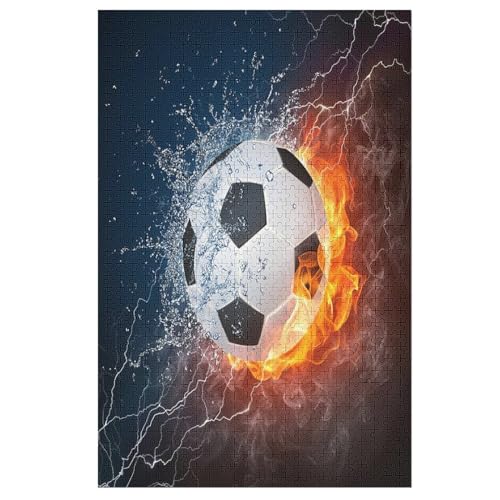 Fußball Holzpuzzle Erwachsene - 1000 Teiliges Jigsaw Knobelspiel - Puzzle Für Erwachsene & Kinder - Outdoor & Reisespielzeug - Geduldspiel 78×53cm von AAPZY