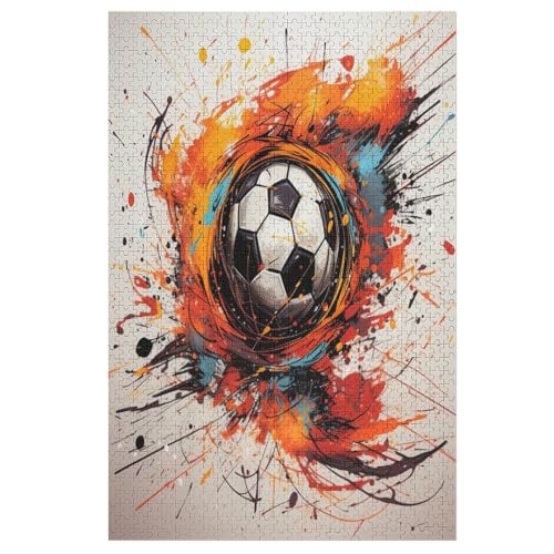 Fußball Puzzles 1000 Teile Erwachsener Kniffel Spaß Für Die Ganze Familie - 1000 Puzzleteilige Motive, Holzpuzzle Kinder Erwachsene, Impossible Puzzle Schwer （78×53cm） von AAPZY