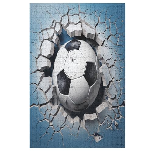 Fußball Puzzles 1000 Teile Erwachsener Kniffel Spaß Für Die Ganze Familie - 1000 Puzzleteilige Motive, Holzpuzzle Kinder Erwachsene, Impossible Puzzle Schwer （78×53cm） von AAPZY