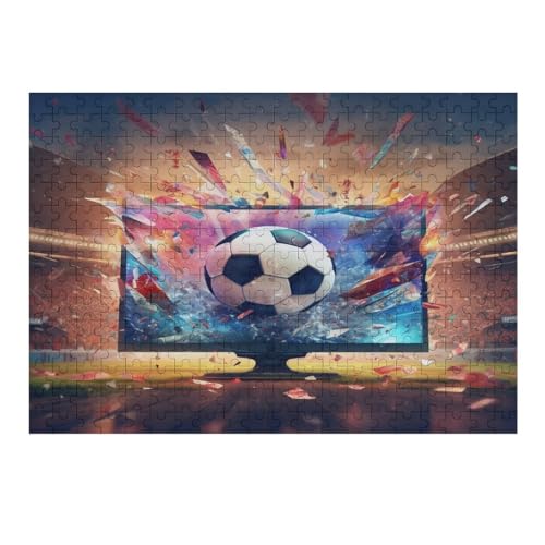 Fußball Puzzles 300 Teile Für Jugendliche Kreatives Holzpuzzlespielzeug Familienspiel Schwierigkeitsgrad Herausforderungspuzzles （40×28cm） von AAPZY