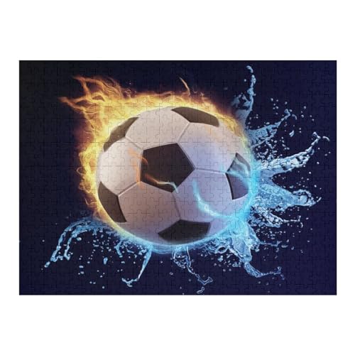 Fußball Puzzles 500 Teile Für Jugendliche Kreatives Holzpuzzlespielzeug Familienspiel Schwierigkeitsgrad Herausforderungspuzzles （52×38cm） von AAPZY