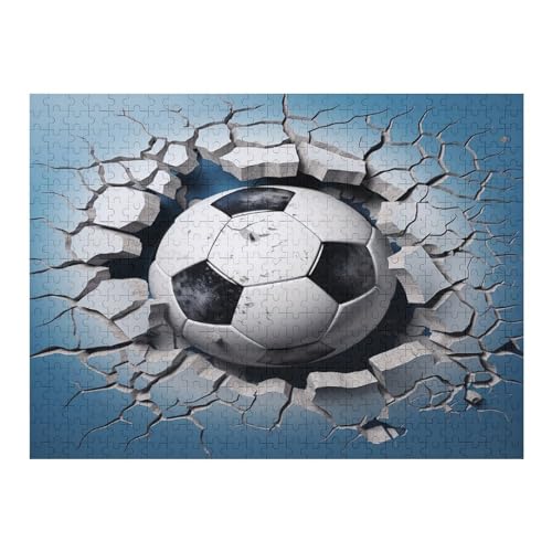 Fußball Puzzles 500 Teile Für Jugendliche Kreatives Holzpuzzlespielzeug Familienspiel Schwierigkeitsgrad Herausforderungspuzzles （52×38cm） von AAPZY