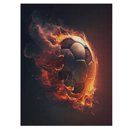 Fußball Puzzles 500 Teile Für Jugendliche Kreatives Holzpuzzlespielzeug Familienspiel Schwierigkeitsgrad Herausforderungspuzzles （55×41cm） von AAPZY