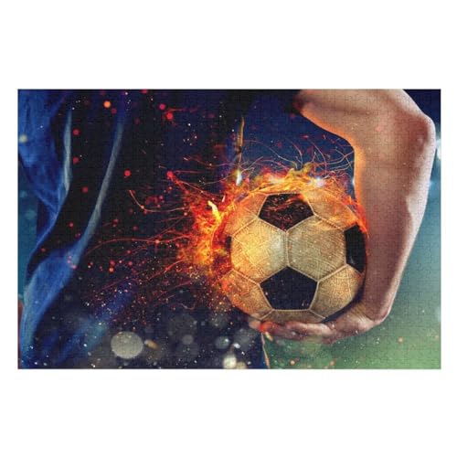 Fußball Sport Puzzles 1000 Teile Für Jugendliche Kreatives Holzpuzzlespielzeug Familienspiel Schwierigkeitsgrad Herausforderungspuzzles （75×50cm） von AAPZY