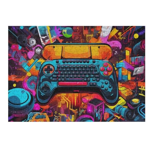 Gamecontroller 300 Teile Puzzle Für Erwachsene, Herausforderung Puzzles - Familienpuzzle Verringerter Druck Schwieriges Puzzle Rahmen Holzpuzzle Für Erwachsene Kinder 12+ （40×28cm） von AAPZY