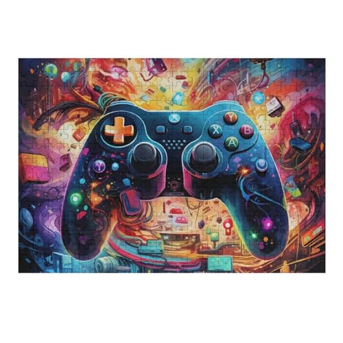 Gamecontroller Holzpuzzle 300 Teile, Knobelspiele Für Erwachsene, Teenager, Puzzles Unmögliche - Kinder Puzzle Zimmer Deko （40×28cm） von AAPZY