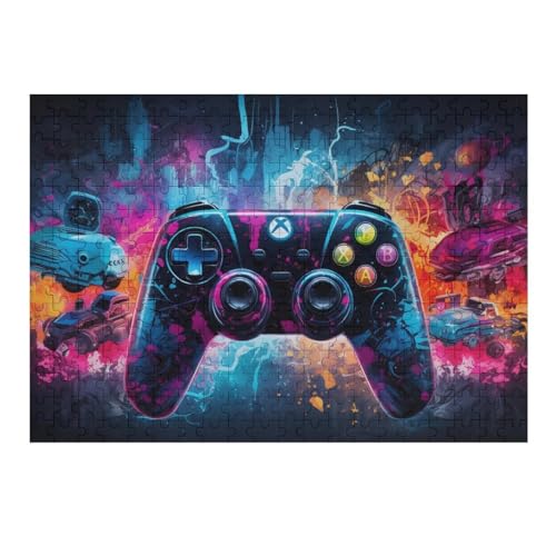 Gamecontroller Holzpuzzle 300 Teile,Puzzles Für Erwachsene, Impossible Puzzle, Geschicklichkeitsspiel Für Die Ganze Familie,Home Dekoration Puzzle, Puzzle Kinder Legespiel （40×28cm） von AAPZY