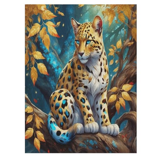 Gepard -Puzzle, 500 Teile,Holzpuzzle Für Erwachsene Kinder, Lustiges Spielzeug, Denkspiel, Spielzeug, Bildungsspiel, Herausforderung, Pädagogisch, （55×41cm） von AAPZY