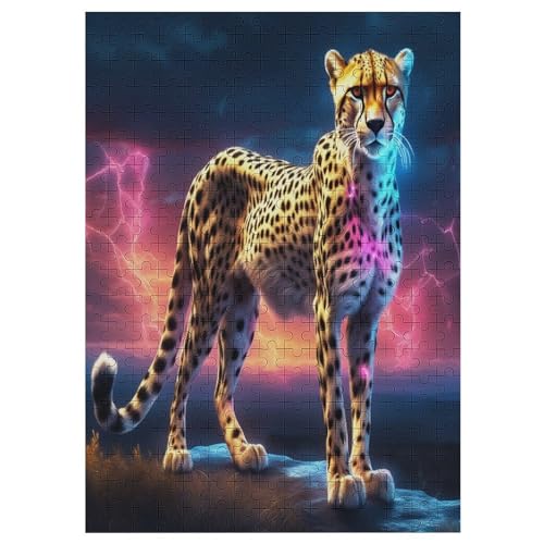 Gepard-Puzzle Für Erwachsene, 300 Teile, Holzpuzzle, Kinderpuzzle, Dekompressionsspiel, Spielzeugpuzzle 42×30cm von AAPZY