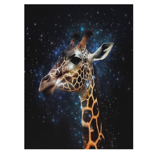 Giraffe 500 Teile Puzzle Für Erwachsene, Herausforderung Puzzles - Familienpuzzle Verringerter Druck Schwieriges Puzzle Rahmen Holzpuzzle Für Erwachsene Kinder 12+ （55×41cm） von AAPZY