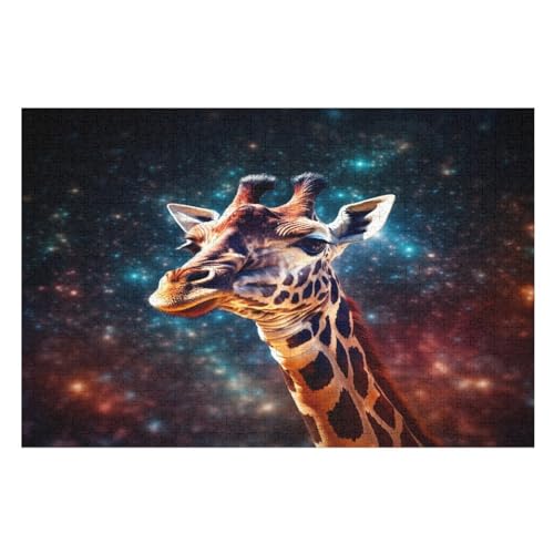 Giraffe -Puzzle, 1000 Teile,Holzpuzzle Für Erwachsene Kinder, Lustiges Spielzeug, Denkspiel, Spielzeug, Bildungsspiel, Herausforderung, Pädagogisch, （75×50cm） von AAPZY