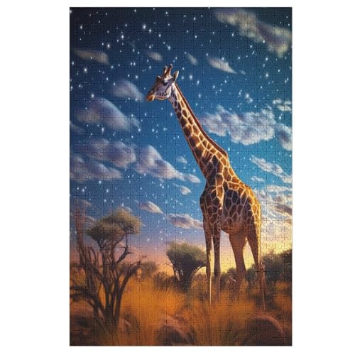 Giraffe-Puzzle Für Erwachsene, 1000 Teile, Holzpuzzle, Kinderpuzzle, Dekompressionsspiel, Spielzeugpuzzle 78×53cm von AAPZY