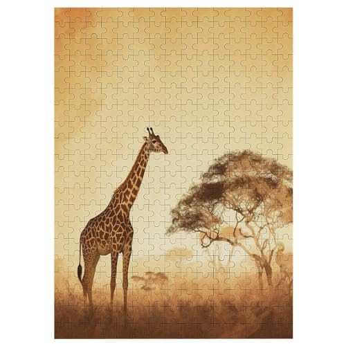 Giraffe Puzzles 300 Teile Erwachsener Kniffel Spaß Für Die Ganze Familie - 300 Puzzleteilige Motive, Holzpuzzle Kinder Erwachsene, Impossible Puzzle Schwer 42×30cm von AAPZY