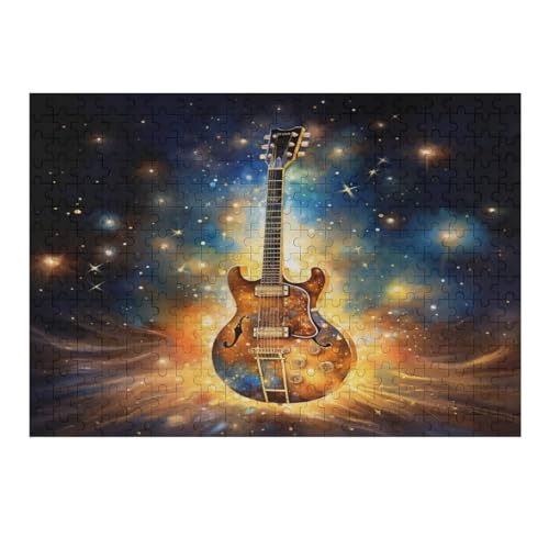 Gitarre 300 Teile Puzzle Für Erwachsene, Herausforderung Puzzles - Familienpuzzle Verringerter Druck Schwieriges Puzzle Rahmen Holzpuzzle Für Erwachsene Kinder 12+ （40×28cm） von AAPZY