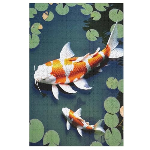 Gold Fisch Holzpuzzle 1000 Teile Klassische Puzzles Erwachsene Kinder Puzzle DIY Kit Holzspielzeug Einzigartiges Geschenk Moderne Wohnkultur （78×53cm） von AAPZY