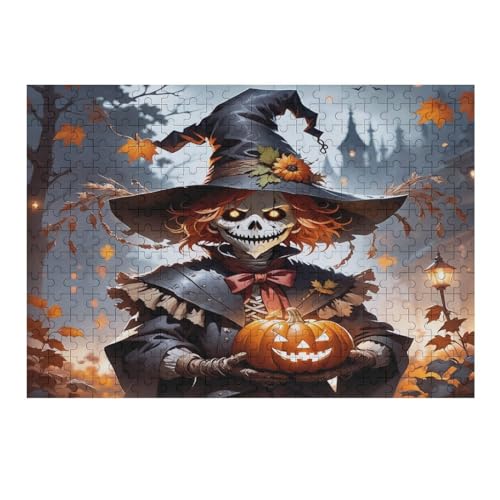 Halloween-Clown -Puzzle, 300 Teile,Holzpuzzle Für Erwachsene Kinder, Lustiges Spielzeug, Denkspiel, Spielzeug, Bildungsspiel, Herausforderung, Pädagogisch, （40×28cm） von AAPZY