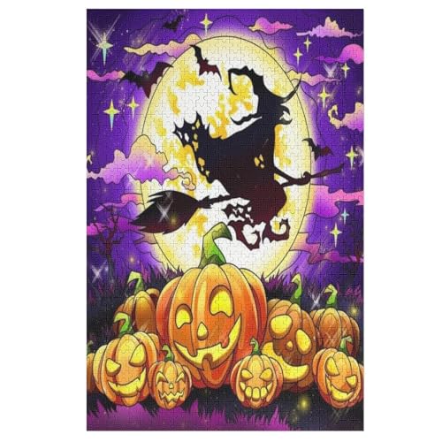 Halloween-Kürbis Holzpuzzle 1000 Teile,Puzzles Für Erwachsene, Impossible Puzzle, Geschicklichkeitsspiel Für Die Ganze Familie,Home Dekoration Puzzle, Puzzle Kinder Legespiel 78×53cm von AAPZY