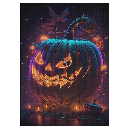 Halloween Kürbis – Puzzle 300 Teile, Holzpuzzle, Herausforderndes Geschicklichkeitsspiel Für Die Ganze Familie, Kinder Erwachsenenpuzzle Ab 12 Jahren 42×30cm von AAPZY