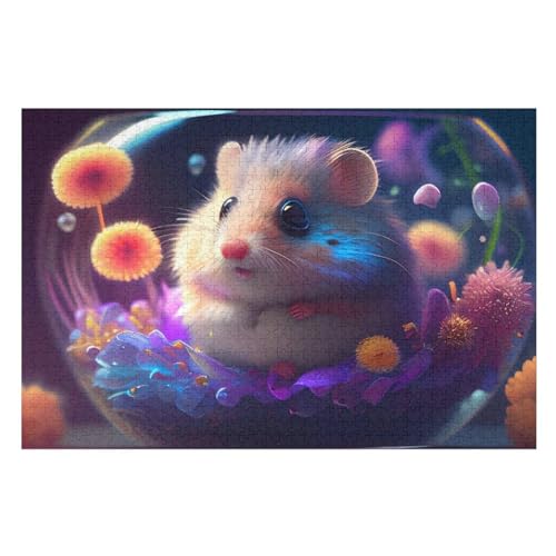 Hamster Puzzles 1000 Teile Erwachsener Kniffel Spaß Für Die Ganze Familie - 1000 Puzzleteilige Motive, Holzpuzzle Kinder Erwachsene, Impossible Puzzle Schwer （75×50cm） von AAPZY