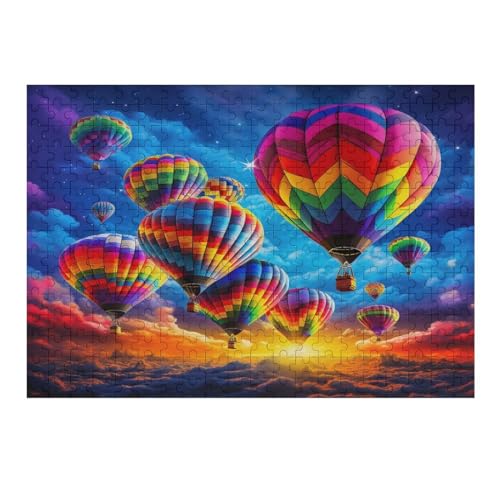 Heißluftballon,300 Teile,Holzpuzzle,einzigartiges Puzzle,kreatives Puzzle,Geschenk Für Erwachsene,Familienspiel,Herausforderungsaktivität,（40×28cm） von AAPZY