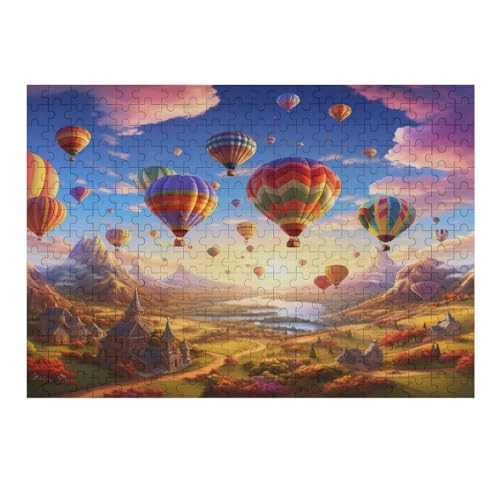 Heißluftballon 300 Teile Puzzle Für Erwachsene, Herausforderung Puzzles - Familienpuzzle Verringerter Druck Schwieriges Puzzle Rahmen Holzpuzzle Für Erwachsene Kinder 12+ （40×28cm） von AAPZY