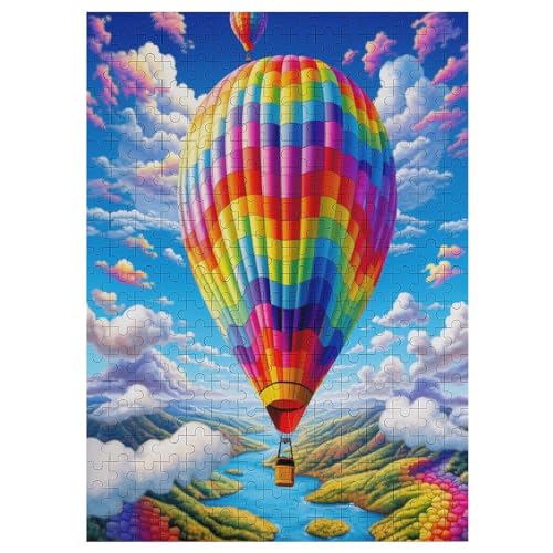 Heißluftballon 300 Teile Puzzle Für Erwachsene, Herausforderung Puzzles - Familienpuzzle Verringerter Druck Schwieriges Puzzle Rahmen Holzpuzzle Für Erwachsene Kinder 12+ （42×30cm） von AAPZY