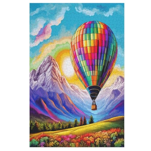 Heißluftballon Puzzle 1000 Teile,Puzzles Für Erwachsene, Impossible Puzzle, Geschicklichkeitsspiel Für Die Ganze Familie, Puzzle Kinder,Holzpuzzle-Geschenk,Raumdekoration, 78×53cm von AAPZY