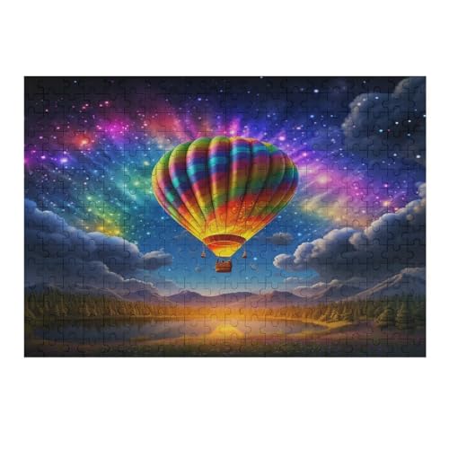 Heißluftballon Puzzle 300 Teile,Puzzles Für Erwachsene, Impossible Puzzle, Geschicklichkeitsspiel Für Die Ganze Familie, Puzzle Kinder,Holzpuzzle-Geschenk,Raumdekoration, （40×28cm） von AAPZY