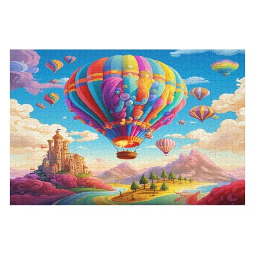 Heißluftballon Puzzles 1000 Teile Erwachsener Kniffel Spaß Für Die Ganze Familie - 1000 Puzzleteilige Motive, Holzpuzzle Kinder Erwachsene, Impossible Puzzle Schwer （75×50cm） von AAPZY