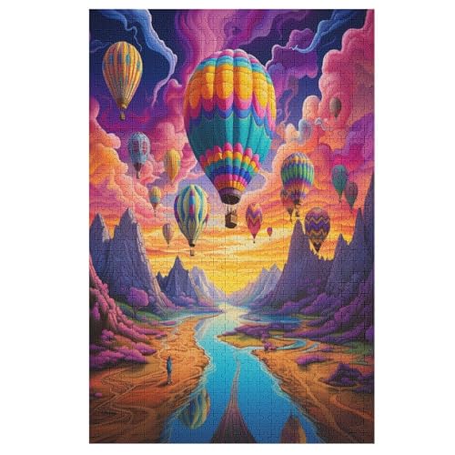 Heißluftballon Puzzles 1000 Teile Erwachsener Kniffel Spaß Für Die Ganze Familie - 1000 Puzzleteilige Motive, Holzpuzzle Kinder Erwachsene, Impossible Puzzle Schwer （78×53cm） von AAPZY