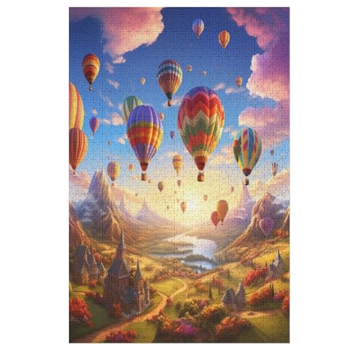 Heißluftballon Puzzles 1000 Teile Erwachsener Kniffel Spaß Für Die Ganze Familie - 1000 Puzzleteilige Motive, Holzpuzzle Kinder Erwachsene, Impossible Puzzle Schwer （78×53cm） von AAPZY