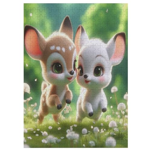 Hirsch Puzzle 300 Teile, Holzpuzzle Für Erwachsene, Impossible Puzzle, Geschicklichkeitsspiel Für Die Ganze Familie, Puzzle Farbenfrohes Legespiel Kinder Puzzles 42×30cm von AAPZY