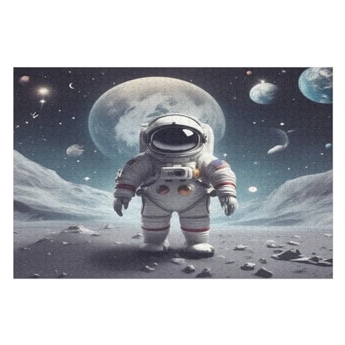 Holzpuzzle 1000 Teile, Astronaut Puzzles Erwachsene Und Kinder, Am Besten Für Die Familienspielsammlung - Puzzle （75×50cm） von AAPZY