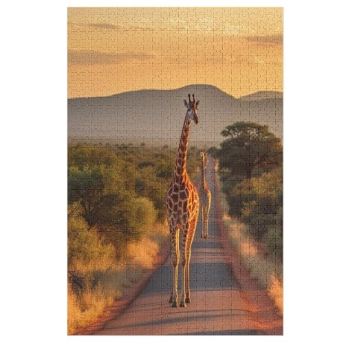 Holzpuzzle 1000 Teile, Giraffe Puzzles Erwachsene Und Kinder, Am Besten Für Die Familienspielsammlung - Puzzle 78×53cm von AAPZY