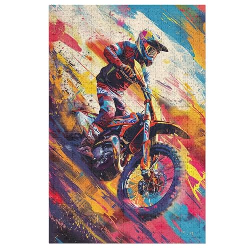 Holzpuzzle 1000 Teile, Motocross Puzzles Erwachsene Und Kinder, Am Besten Für Die Familienspielsammlung - Puzzle 78×53cm von AAPZY