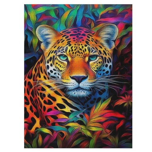 Holzpuzzle 500 Teile, Leopard Puzzles Erwachsene Und Kinder, Am Besten Für Die Familienspielsammlung - Puzzle （55×41cm） von AAPZY