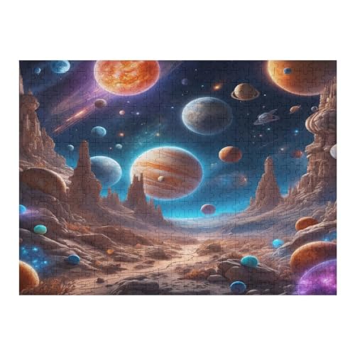 Holzpuzzle 500 Teile, Planet Puzzles Erwachsene Und Kinder, Am Besten Für Die Familienspielsammlung - Puzzle （52×38cm） von AAPZY