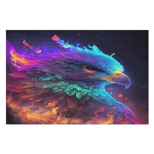 Holzpuzzle Adler Puzzle 1000 Teile Erwachsene Klassische Pädagogisches Spielzeug Kinder Lernspiel Herausforderndes Puzzles Raumdekoration Detailreiches Geschenk （75×50cm） von AAPZY