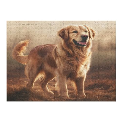 Holzpuzzle Cute Hund Puzzle 500 Teile Erwachsene Klassische Pädagogisches Spielzeug Kinder Lernspiel Herausforderndes Puzzles Raumdekoration Detailreiches Geschenk （52×38cm） von AAPZY