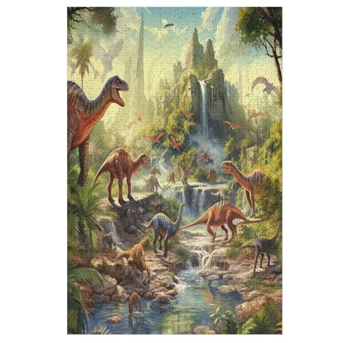 Holzpuzzle Dinosaurier Puzzle 1000 Teile Erwachsene Klassische Pädagogisches Spielzeug Kinder Lernspiel Herausforderndes Puzzles Raumdekoration Detailreiches Geschenk 78×53cm von AAPZY