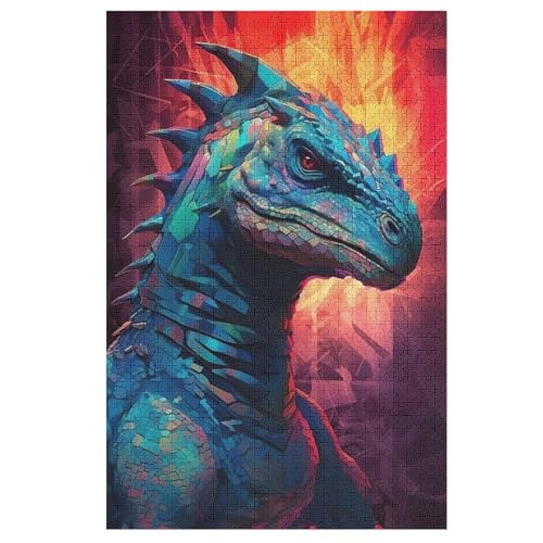 Holzpuzzle Dinosaurier Puzzle 1000 Teile Erwachsene Klassische Pädagogisches Spielzeug Kinder Lernspiel Herausforderndes Puzzles Raumdekoration Detailreiches Geschenk 78×53cm von AAPZY