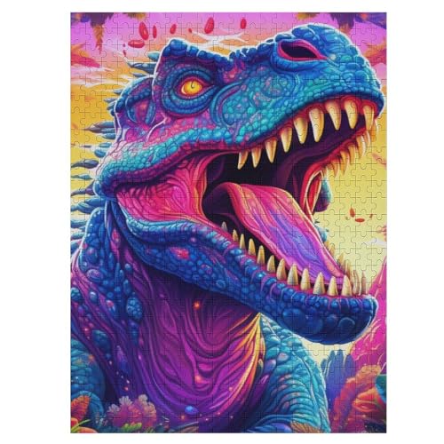 Holzpuzzle Dinosaurier Puzzle 500 Teile Erwachsene Klassische Pädagogisches Spielzeug Kinder Lernspiel Herausforderndes Puzzles Raumdekoration Detailreiches Geschenk （55×41cm） von AAPZY