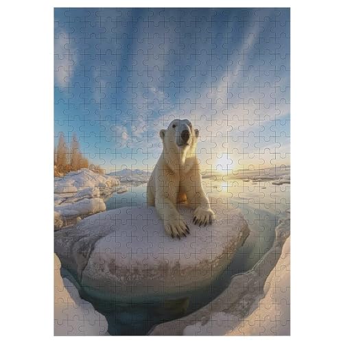 Holzpuzzle Eisbär Puzzle 300 Teile Erwachsene Klassische Pädagogisches Spielzeug Kinder Lernspiel Herausforderndes Puzzles Raumdekoration Detailreiches Geschenk 42×30cm von AAPZY